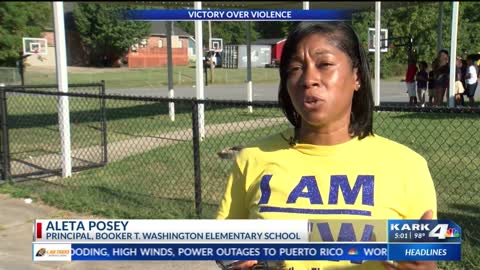 A Little Rock elementary school holds Peace Week parade