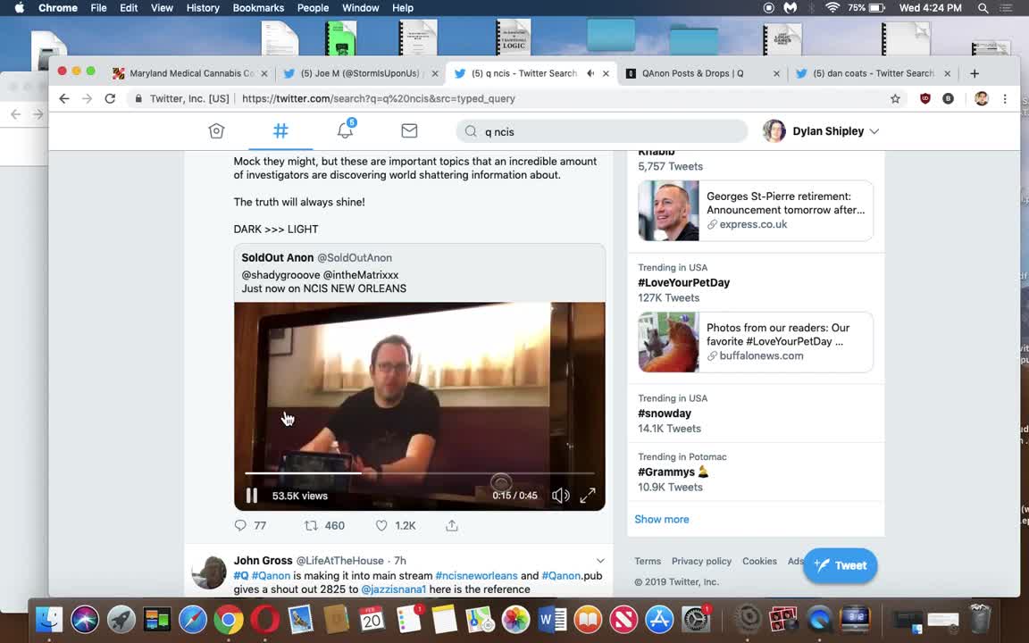 QNews Update 'Archive' -Feb. 20. 2019 - DAN COATS/ NCIS REFERENCE