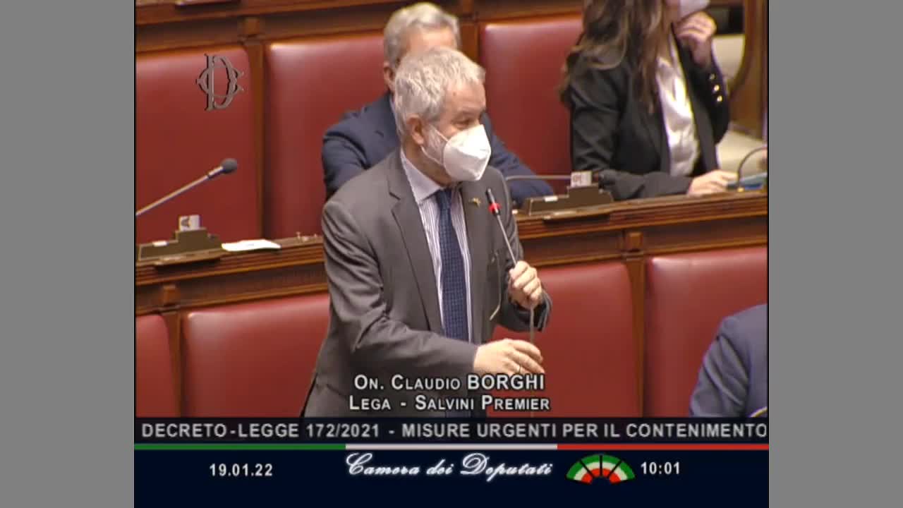 🔴 On. Claudio Borghi in Aula: astensione al voto (19/01/2022).