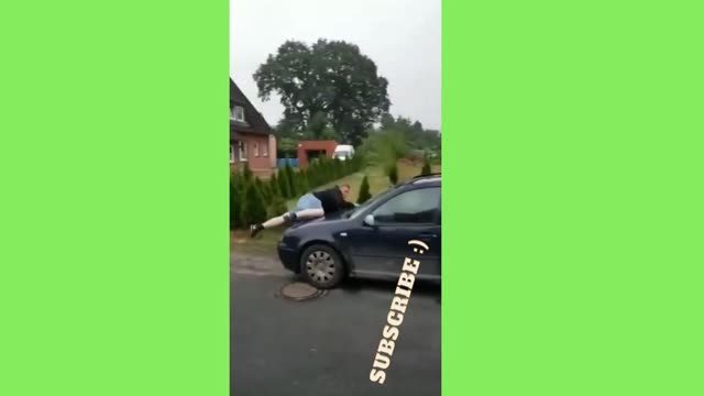 Man breaks car with his butt