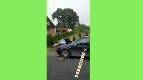 Man breaks car with his butt