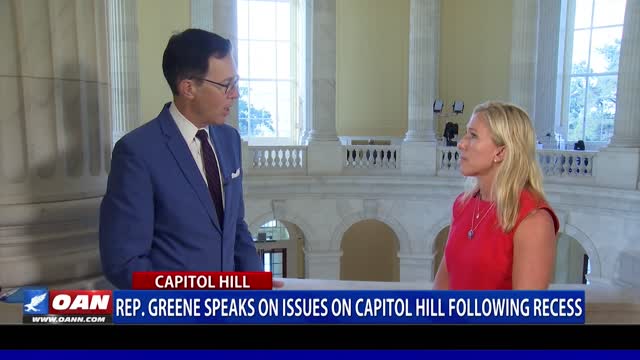 Rep. Greene speaks on issues on Capitol Hill following recess