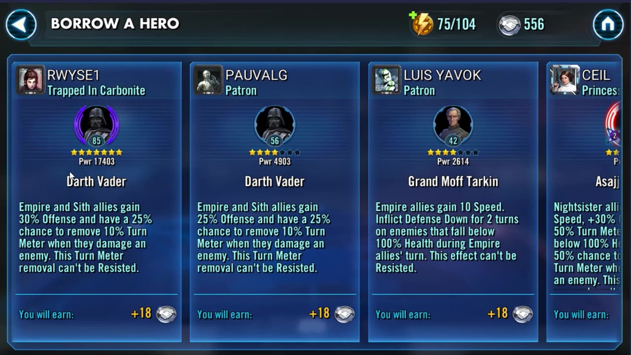 Week 1 SWGOH F2P