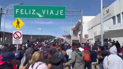 Current scenes at the US border at El Paso as thousands of illegal immigrants rush to enter.