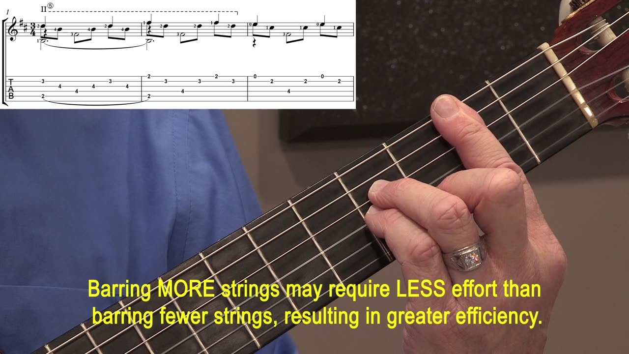 Tech Tip Relaxed Left-Hand Video #12: Efficient Bar Chord Study No. 5 (Sor)