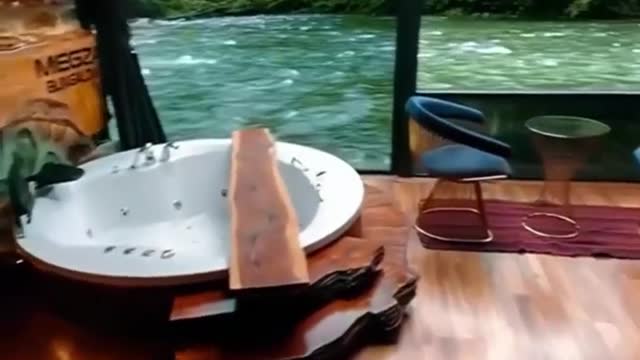 The house is very close to the river