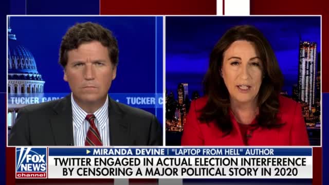 Miranda Devine and Tucker Carlson discuss Twitter’s suppression of the Hunter Biden laptop story.