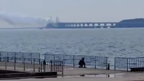 Crimean bridge. Traffic on it is blocked.