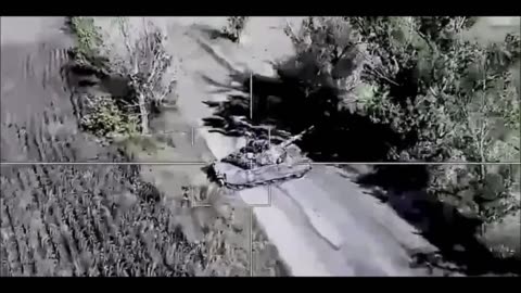 Russian artillerymen hit an AFU tank with a projectile not for target shooting