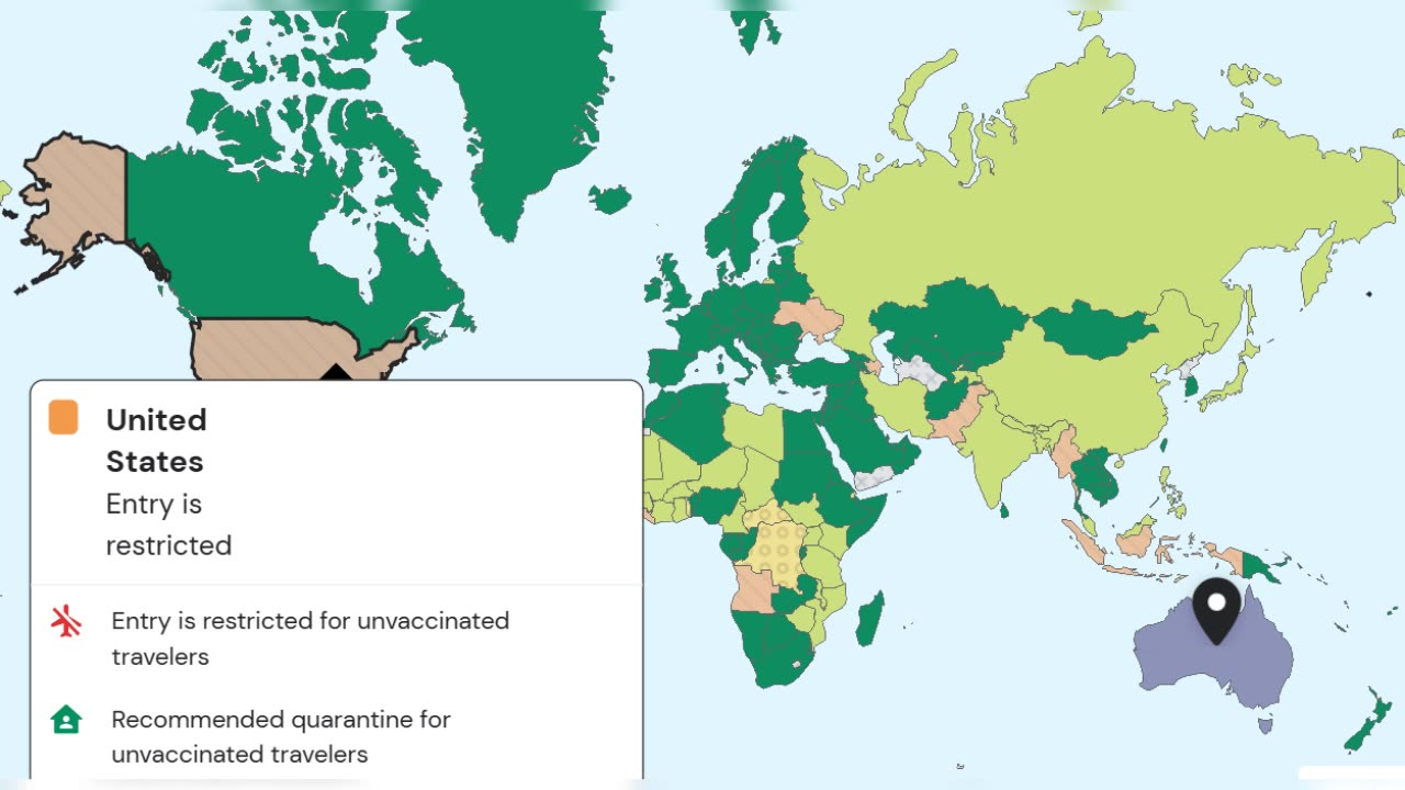 New American Exceptionalism: Only America bans the unvaccinated from entry! Even Russia, China, and Iran allow it. Shame!