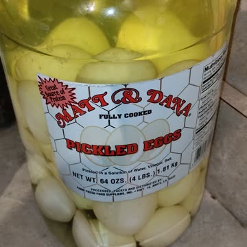 Eating Matt & Dana Fully Cooked Pickled Eggs, Dbn, MI, 9/13/23