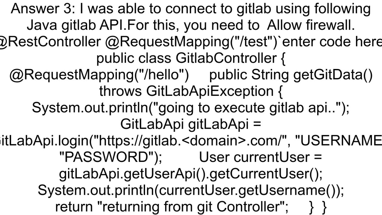 connect to a gitlab using gitlab java api