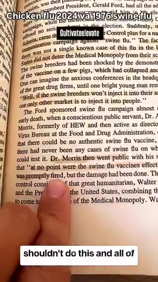 “怪醫黑傑克的手術刀，揭露55：“牠們害怕讓你知道的秘密_2024 禽流感 VS.1976 豬流感，如出一轍”（Murder By Injection是由美聯儲秘密一書作者，美國知政治家 尤斯塔斯 穆林斯 所著）