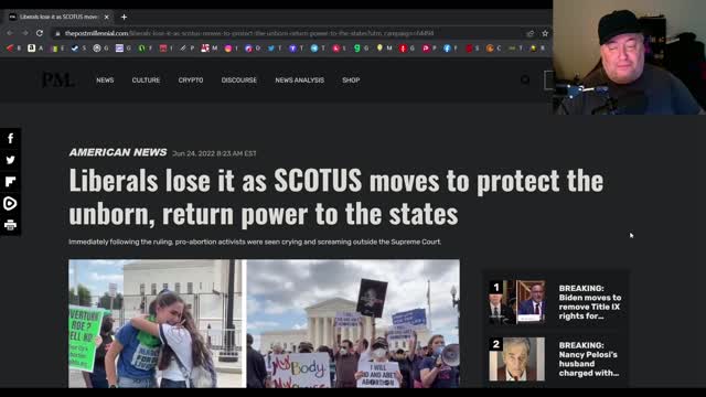 Liberals upset with SCORUS overturning Roe v Wade