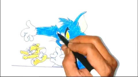 How to easily draw and color Tom and Jarry characters with oil pastels