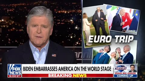 Hannity Rips 'Embarrassing' Biden Over G7 Trip - Parachute Skydiving Gaffe