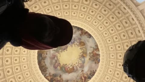 Oath Keepers pray in the Rotunda at 2:44