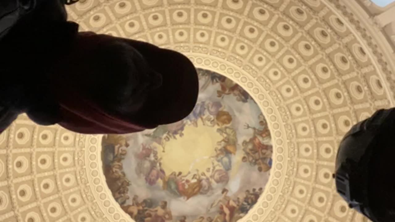 Oath Keepers pray in the Rotunda at 2:44