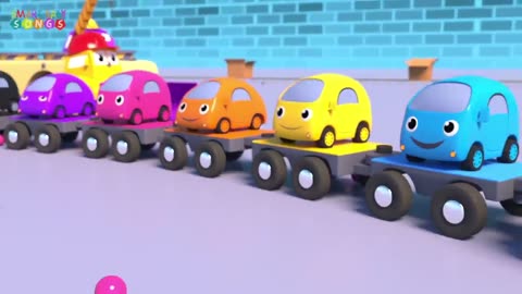 THE COLORS SONG - LEARN COLOURS WITH FRIENDS ON WHEELS AND LITTLE CARS