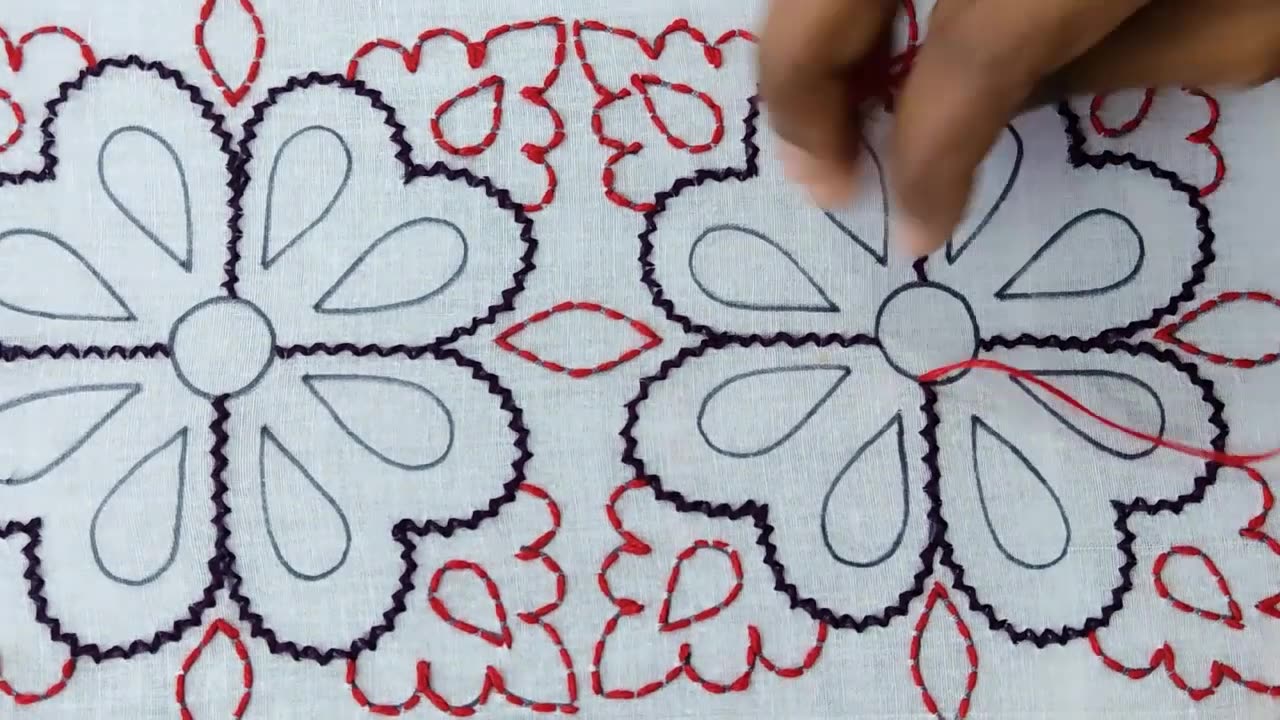 Hand embroidery nakshi kantha design tutorial,নকশীকাঁথা নকশা