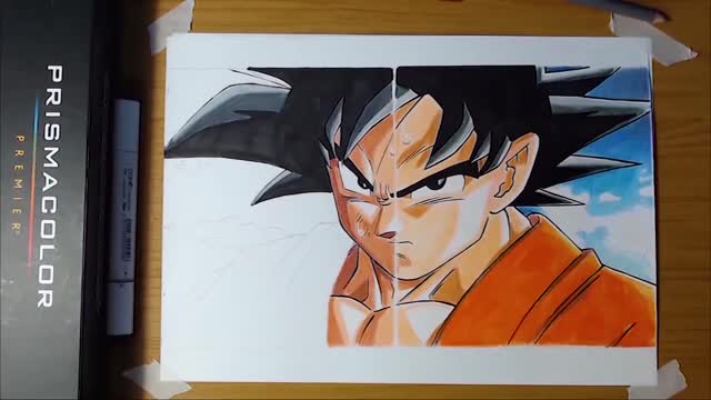 Desenhando Goku Speed Drawing - Desenhar Anime Fácil