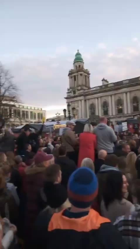 Belfast, Northern Ireland:vaccine passport protest Nov. 20, 2021