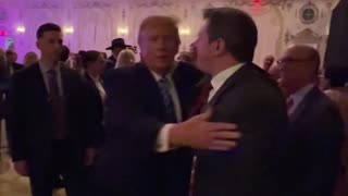 Congrats, Dude! James O'Keefe & President Elect Trump Shake Hands & Warm Embrace!