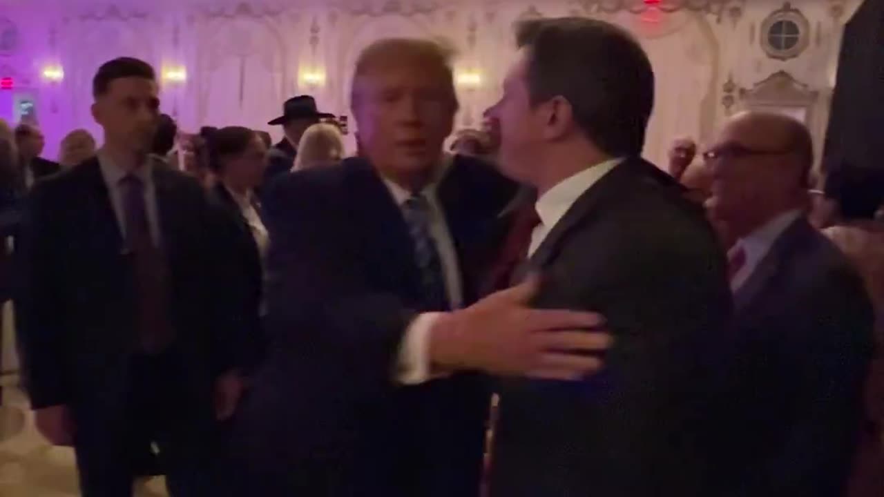 Congrats, Dude! James O'Keefe & President Elect Trump Shake Hands & Warm Embrace!