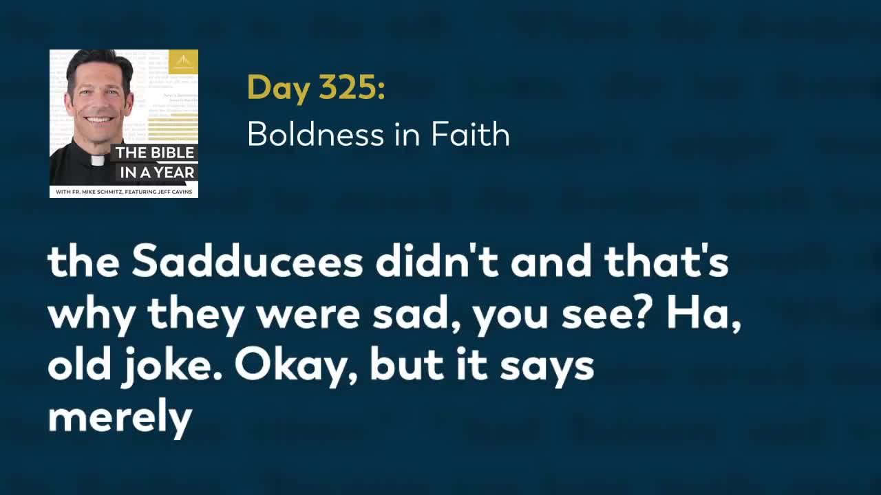 Day 325: Boldness in Faith — The Bible in a Year (with Fr. Mike Schmitz)