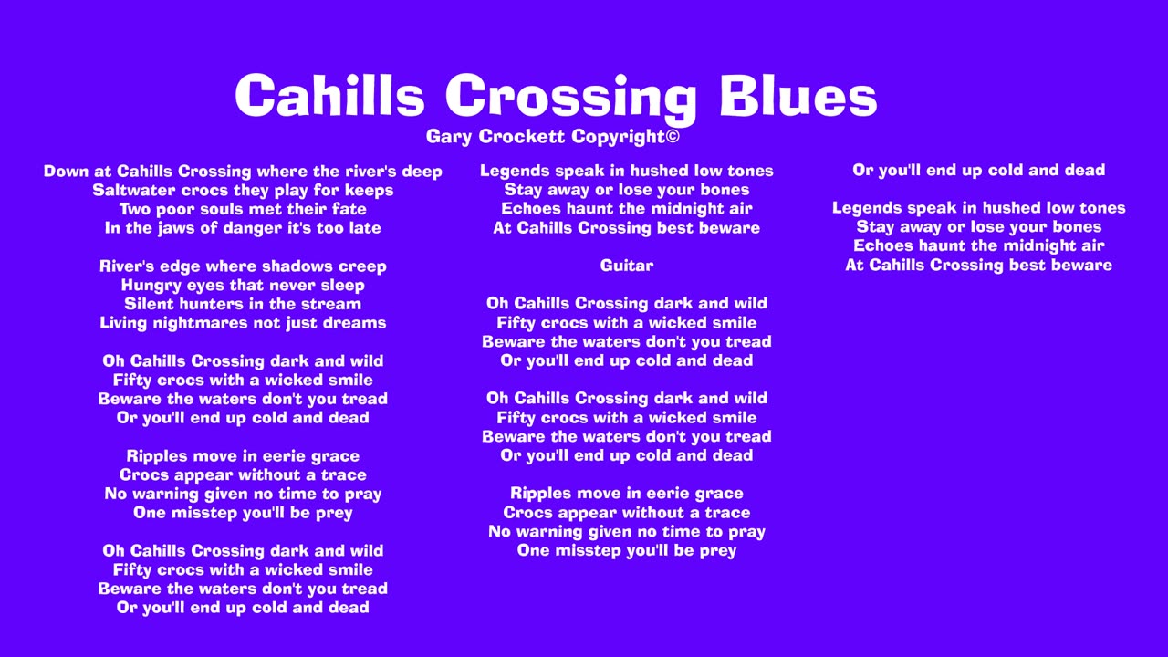 Cahills Crossing Crocodile Blues