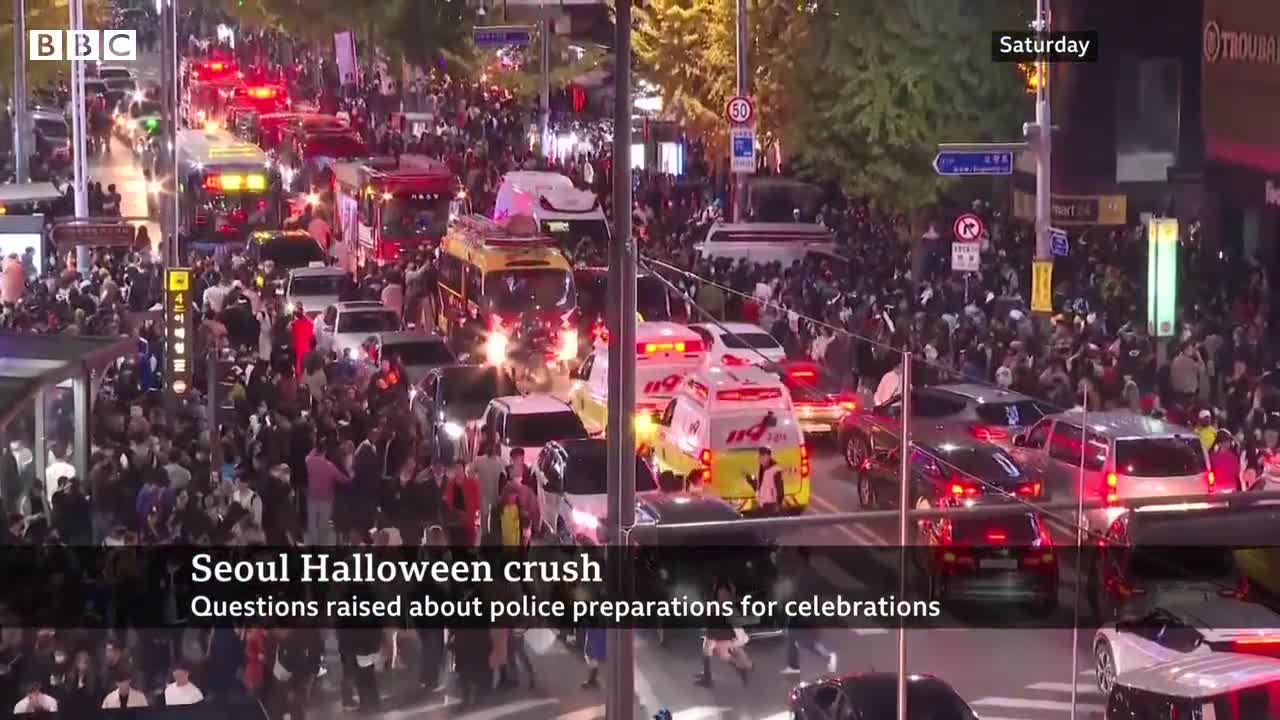 Police called ‘hours before’ Seoul Halloween crush – BBC News