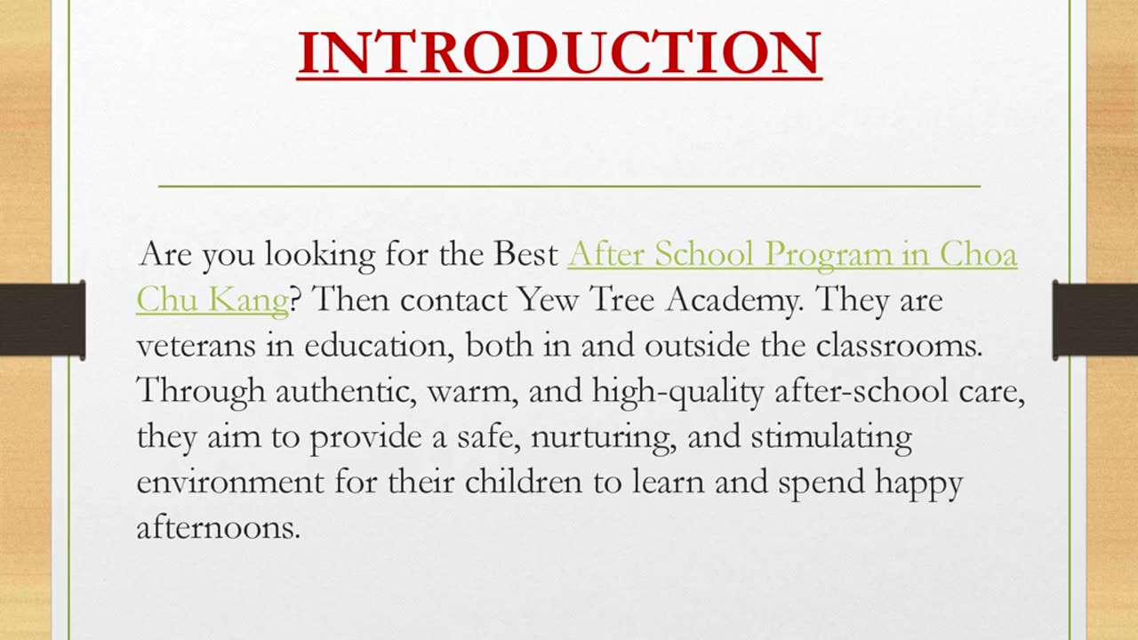 Best After School Program in Choa Chu Kang