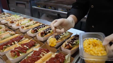 American Style Pizza Hot dog , Cheese Hot dog / Korean Street Food