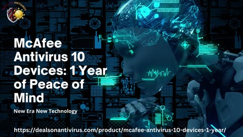 McAfee Antivirus 10 Devices: 1 Year of Peace of Mind