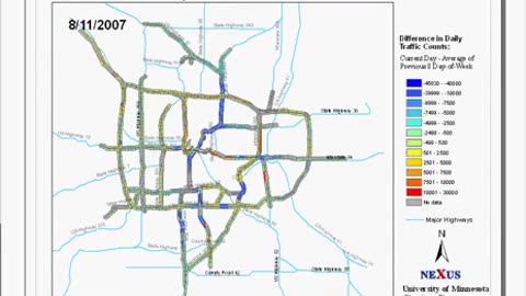 I-35W Bridge Collapse: Difference in Daily Traffic Counts after - before