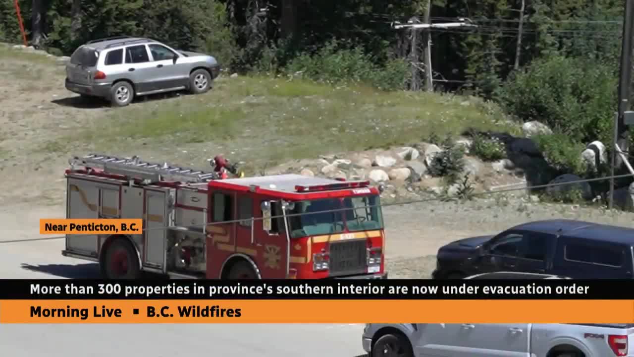 More than 300 properties in B.C. Interior ordered to evacuate as wildfire spreads