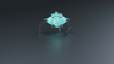 Walking spider made of glass