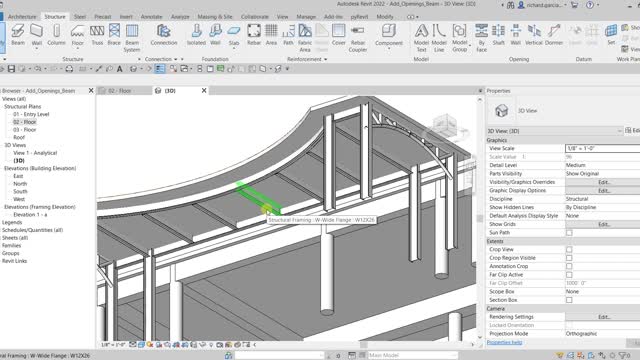 REVIT STRUCTURE 2022 LESSON 19 - CREATING OPENING BY FACE