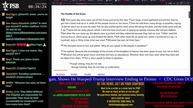 2022-04-21 07:51 EDT - Patriots Soapbox AM: with LadyRWB , MykelJaye & DD