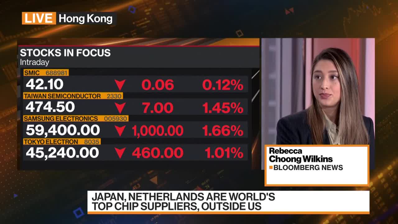 Chip Stocks Fall on News US Asks Japan to Curb China Sales