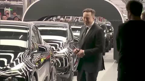 Elon Musk Drone Dance Behind the Scenes at Teslas Delivery Event 2022, Berlin Germany in 4K