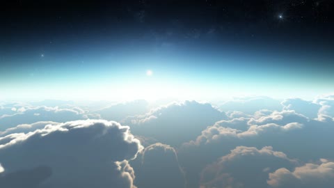 3D ride above the sky below the space