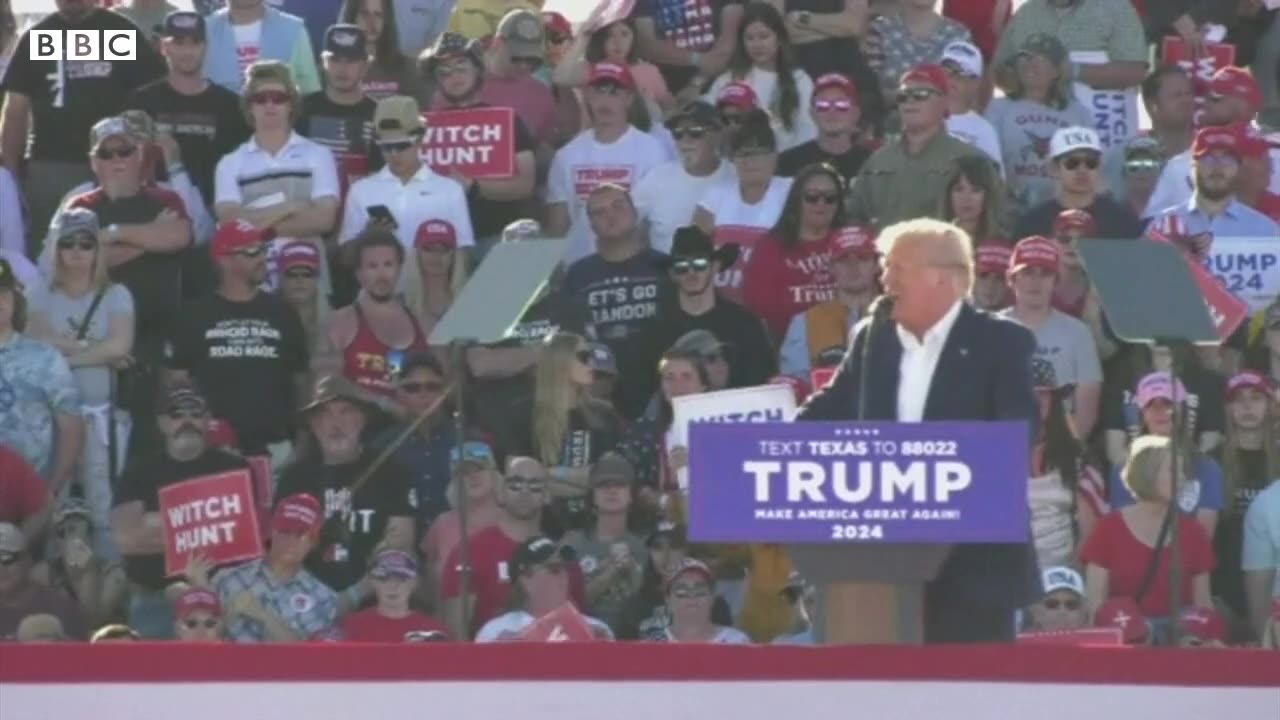 Thousands turn out for Donald Trump Texas rally - BBC News