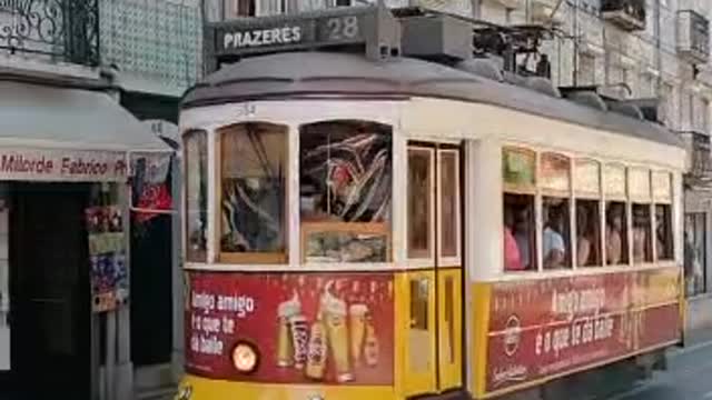 Tram ride in Lisbon