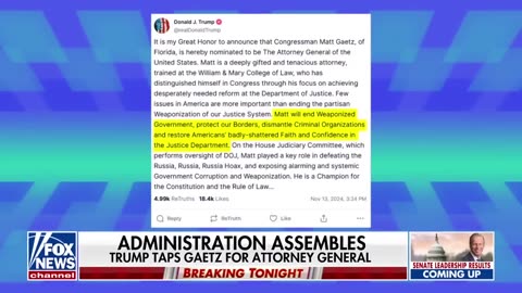 Trump's pick of Matt Gaetz for attorney general sends shockwaves in DC