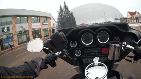 Riding my Motorcycle - Feb 16 2017 in St Paul Alberta.