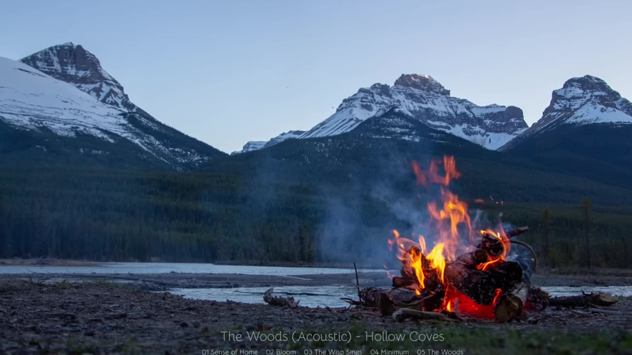 Chilling around a campfire by the side of the lake / A short chill acoustic playlist