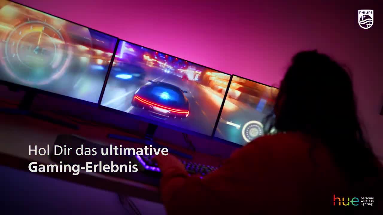 Philips Hue Play Gradient Lightstrip für drei Monitore