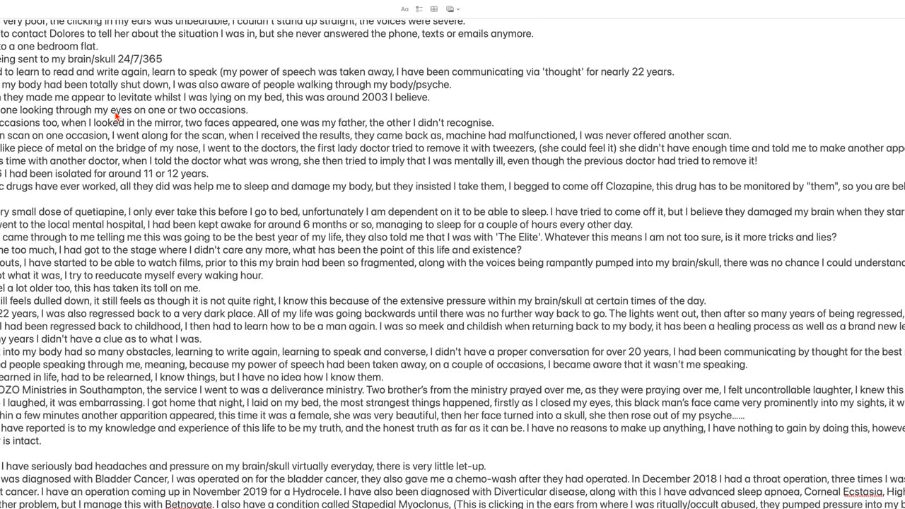 David Atkins was kind enough to take my testimony this afternoon (Saturday 27th April 2024)