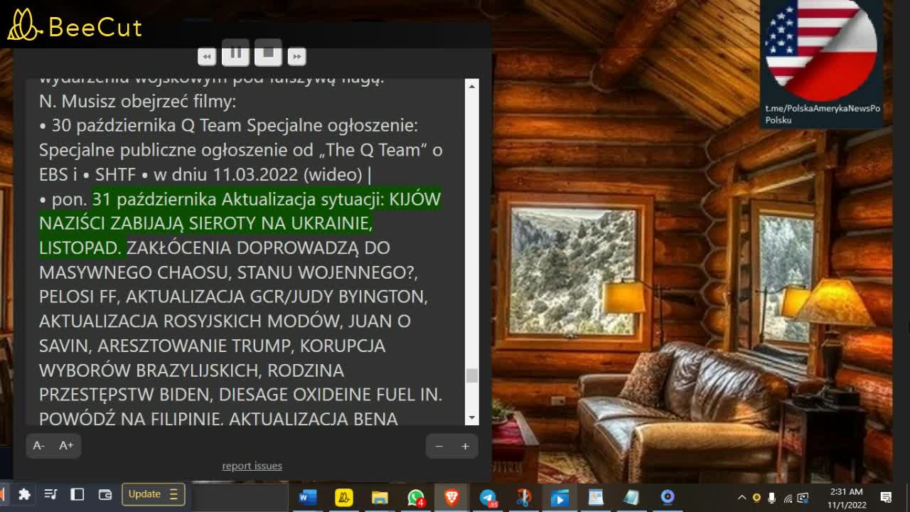 2 LISTOPAD 2022❌ PRZYWROCONA REPUBLIKA❌CODZIENNY RAPORT JUDY BUYINGTON❌AUDIO👉❌16 MIN PO POLSKU❌